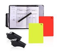 PFLYPF Set di carte da arbitro di calcio, con 2 whistle, carta da arbitro rossa e gialla, per la Coppa del Mondo e vari eventi