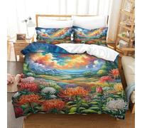 PFQHUAIDH Protea Cynaroides Set Copripiumino Letto E Federe 3 Pezzi Flowers Stampa 3D Set Biancheria Da Letto Con Chiusura Lampo Non Necessita Di Stiratura Per Ragazzi E Ragazze Single(140x200cm)