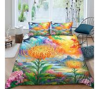 PFQHUAIDH Protea Cynaroides Set Copripiumino Letto E Federe 3 Pezzi Flowers Stampa 3D Set Biancheria Da Letto Con Cerniera, Microfibra Morbido Confortevole Per Ragazzi E Ragazze Double(200x200cm)