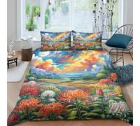 PFQHUAIDH Protea Cynaroides Set Copripiumino Letto E Federe 3 Pezzi Flowers Stampa 3D Set Di Biancheria Da Letto Con Cerniera, Microfibra Morbido Confortevole Per Adulti E Bambini King(220x240cm)