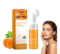 PFSLiang Curcuma - Latte detergente per il viso, lenitiva, pulisce delicatamente la pelle e regola l'equilibrio idrolipidico, mousse esfoliante detergente, combatte l'acne, equilibra il grasso e