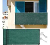 PFSLKXM Verde Frangivista Balcone Ringhiera 100x410cm Facile da Installare Copri Ringhiera Frangivento Protezione UV Antistrappo Hdpe con Occhielli e Fascetta per Giardino, Terrazza