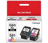 2-Pack PG-560XL CL-561XL PG 560 XL CL 561 XL Cartuccia compatibile con Canon Cartucce 560 561 XL Nero e Colore per Pixma TS5350 TS5351 TS5352 TS5353 TS7450 TS7451 TS 5350 (1 Nero, 1 Colore)