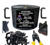 PG Kit di rete a prova di uccelli e 60 clip a velocità da 35 mm per il controllo e la prevenzione dei piccioni che nidificano sotto il tetto, pannelli solari, fascette fermacavi, guanti, tagliacavi