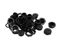 Pg13.5 Nylon Filettato Maschio Passacavo Estremità Vite Coperchio Nero 20Pz.
