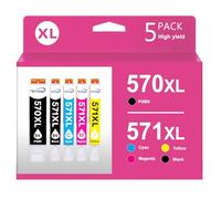 PGI-570XL CLI-571XL Cartucce d'inchiostro per Canon 571 570 Multipack(5 | Compatibile per MG5750 TS5055 TS5050 TS5053 MG7750 TS5051 TS8050 MG5700 TS8051 MG7751 TS6051 MG5752 MG6850