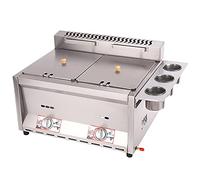 PGKTKCWH Friggitrice a Gas Commerciale a Doppio Serbatoio da 16 Litri, Macchina per friggere da Cucina a Gas Professionale da banco ad Alta capacità in Acciaio Inossidabile per ristoranti,