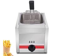 PGKTKCWH Friggitrice a Gas GPL Professionale, friggitrice Commerciale in Acciaio Inossidabile con cestelli e coperchi per friggitrice, per Cucina Domestica di ristoranti Commerciali, monoci