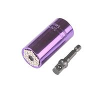 PGLVLZFGFN 7-19mm Universal Torque Wrench Head Set Magic Key Grip Socket Bit Power Drill Ratchet Bushing Spanner Multi Hand Tools Presa di corrente(Purple)