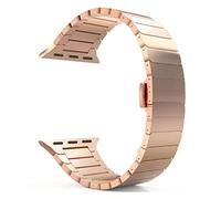 PGLVLZFGFN Cinturino in acciaio inossidabile aziendale compatibile for Apple Watch 6 44mm 40mm Braccialetto compatibile for la serie IWatch 5 4 3 42mm 38mm Metal Butterfly Buckle Cinturino per orologi