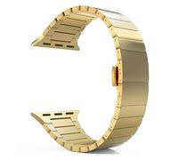 PGLVLZFGFN Cinturino in acciaio inossidabile aziendale compatibile for Apple Watch 6 44mm 40mm Braccialetto compatibile for la serie IWatch 5 4 3 42mm 38mm Metal Butterfly Buckle Cinturino per orologi