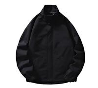 PGPBVLVGHM Giacca Antivento da Uomo, Giacca Casual, Giacca Bomber di Transizione, Giacca Sportiva Leggera, Giacca con Tasche Multiple, Colletto rialzato, Giacca College a Righe(Nero,XL)