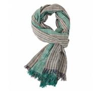 PGPBVLVGHM Sciarpa da Uomo in Cotone e Lino a Righe, Calda Sciarpa da Uomo in Pashmina, Foulard alla Moda, Scialli Maschili(Verde)