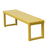 PGPGP Modern Outdoor Garden Bench - Solid Wood Seat & Steel Frame, 100/120/150cm for Patio, Poolside, and More(Yellow,150cm)