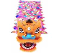PGPGP Testa di danza tradizionale cinese del leone for performance - Cornice in plastica riutilizzabile Dragon Dance Prop(White)