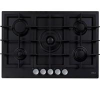 ELLECI Piano Cottura 5 Fuochi a Gas Larghezza 75 cm (1 Bruciatore Tripla Corona) in Keratek colore Nero - PGPP75140CS Plano Plus 75 G40