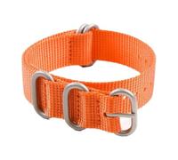 Pgqjfks Accessori cinturino in nylon 16/18/19/20/21/22/23/24/26mm Cinturino in tela da uomo, fibbia argento, Arancia, 24mm