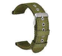 Pgqjfks Cinturino di ricambio per orologio in nylon impermeabile in tela da 18mm/20mm/22mm, Verde militare, 22mm