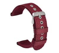 Pgqjfks Cinturino di ricambio per orologio in nylon impermeabile in tela da 18mm/20mm/22mm, Vino Rosso, 22mm