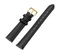Pgqjfks Cinturino per orologio in pelle 8/10/12/14/16/18/20/22/24mm Cinturini morbidi Braccialetti universali Cinturini da polso, Nero-oro, 8mm