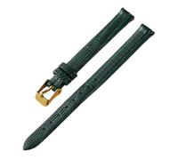 Pgqjfks Cinturino per orologio sottile in pelle 8/10/12/14/16mm con grana lucertola per cinturino da donna, Verde-oro, 10mm