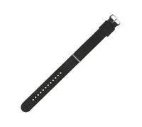 Pgqjfks Cinturino per orologio traspirante in tela nylon resistente al sudore da 10mm-22mm per uomo e donna, fibbia argento, Nero, 13mm