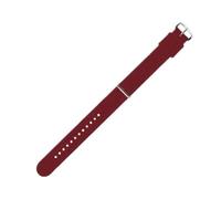 Pgqjfks Cinturino per orologio traspirante in tela nylon resistente al sudore da 10mm-22mm per uomo e donna, fibbia argento, Vino Rosso, 22mm