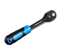 pgroup Chiave a cricchetto a 90 denti da 1/2", chiave a cricchetto a sgancio rapido con impugnatura ergonomica in gomma, cricchetto reversibile a 4 gradi, realizzata in lega di cromo