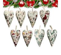 PGSLPH Christmas Ornament Embroidery Kit,DIY Heart Shaped Hand Embroidered, Diys Heart Embroidery Christma Decoration for Handmade Tree Decor,Unique Creative Gift for Tree Decoration (8PCS)