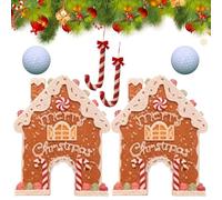 PGSLPH Gingerbread Golf Game Set,Gingerbread Golf Set Christmas Game,Christmas Mini-Golf Course,for Holiday Gatherings Home Room Decorations Fun Laughter Party Carnival (2PCS)