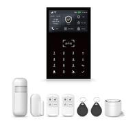 PGST Allarme Casa Senza Fili 8 Pezzi - 4.3" Touch /4G/WiFi/GSM/GPRS, Espandibile con 99 componenti, antifurto casa wireless con Timer, Voce, SMS e Push,Nessun Canone Mensile, App Tuya/Smart Life/Alexa