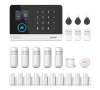 PGST Allarme Casa Senza Fili DIY 24 Pezzi -4G/WiFi/GSM & Schermo LCD 2.4", 10 Sensori Porta/Finestra + 5 Rilevatori Movimento, Allarme 120dB, SMS/App, Tuya/Smart Life/Alexa,Garanzia 1 Anno