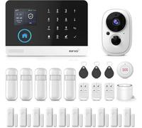 PGST Allarme Casa Senza Fili DIY 25 Pezzi - 4G/WiFi/GSM con telecamera Sistema Allarme Casa, 10 Sensori Porta/Finestra + 5 Rilevatori Movimento, Allarme 120dB, App Tuya/Smart Life/Alexa/Google