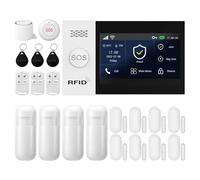 PGST Allarme Casa Senza Fili, GSM WIFI Allarme Casa Wireless, Sistema di allarme con rilevatore di movimento, allarme per finestre/sensori per porte, sistema di allarme per casa, appartamento