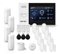 PGST Sistema di allarme per la sicurezza domestica, WIFI+4G GSM per casa e appartamento, con contatto porta/finestra, rilevatore di movimento, funziona con Alexa e Google Home, senza costi mensili