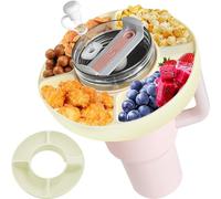 Pgtc Stanley Cup 30 oz/40 oz Ciotola per Spuntini,Riutilizzabile grande capacità Stanley Cup 30 oz/40 oz Nonpareil Snack Tray,Anello non pareil Stanley Cup Accessory (40 oz Bianco)
