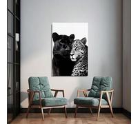 PGVRHCWZ Stampa su tela con immagine di pantera e leopardo per soggiorno, camera da letto, ufficio e bagno (21x30 cm/senza cornice)