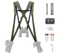 PGYTECH Camera Strap Master, Imbragatura Doppia Spalla in Pelle per 3 Fotocamere, Imbragatura Fotocamera Regolabile per Fotografi Professionisti, Sport/Fauna/Matrimonio/Eventi Cinghie Fotocamera,Verde