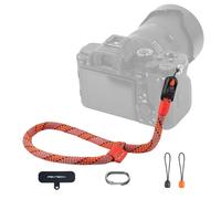 PGYTECH Cinturino da polso sottile per fotocamera, regolabile, a sgancio rapido, compatibile con fotocamere istantanee compatte mirrorless, cinghia da polso per smartphone Sony/Nikon/Canon, Rosso