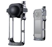 PGYTECH Gabbia per Insta360 X5 Fotocamera Custodia Protettiva in Lega di Alluminio con Manopola a Sgancio Rapido, Attacchi a Freddo Integrati e Filettature 1/4", Copriobiettivo in Silicone per Cornice