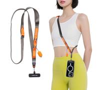 PGYTECH LinkGo Cinturino per Fotografia Telefonica, Tracolla Regolabile in Nylon, per iPhone, Android e la Maggior Parte degli Smartphone, Versione in Fettuccia, Grigio Nebbia