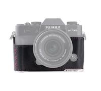 PGYTECH Mezza Custodia per Fujifilm in Vera Pelle, Vintage Camera Case | Per Fujifilm X-T30, Base in lega di alluminio, Vano SD integrato, Filettatura 1/4"-20 per treppiede, per tracolla, Nero