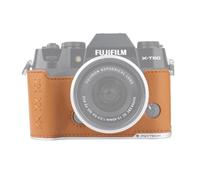 PGYTECH Mezza Custodia per Fujifilm in Vera Pelle, Vintage Camera Case | Per Fujifilm X100VI, Base in lega di alluminio, Vano SD integrato, Filettatura 1/4"-20 per treppiede, per tracolla, Marrone