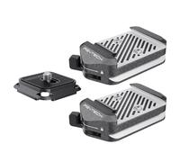 PGYTECH Quick Release V2 Piastra E Morsetto, Arca-Swiss, 1/4"-3/8" Per Sony/Nikon/Fuji/DJI ¨C Passaggio Rapido Tra Treppiedi, Gimbal, Slider, Stabilizzatori (Due Morsetti + Piastra)