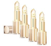 PH Adjusting Lipstick, Colour Changing Lipstick Long Lasting, Transfer Proof Color Changing Lipsticks, Clear Lip Stick 24H Moisturizing with Gold Foil (4pcs)