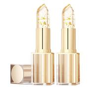 PH Adjusting Lipstick, Colour Changing Lipstick Long Lasting, Transfer Proof Color Changing Lipsticks,Clear Lip Stick 24H Moisturizing with Gold Foil (2 pezzi)