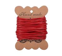 PH PandaHall 1 Rotolo 2mm 10m Filo di Cuoio Vacchetta Rotonda per Collana Perline Braccialetto Natale Monile 10 Metro Lunghezza Rosso