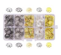 PH PandaHall 1 Scatola Circa 525pcs 5 Colori Tappi di Perline coppette copriperla per bigiotteria di Ferro Filigrana Fiore Bead Caps per Braccialetti collane Orecchini Fai da Te Accessori di Gioielli