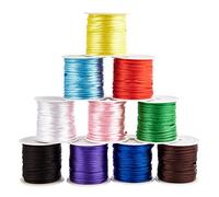 PH PandaHall 10 colori 2.5mm cordino in nylon satinato, cordoncino in seta rattail 100 m cordino in nylon raso artigianale cordoncino per annodare collana braccialetto che borda nodo cinese