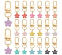 PH PandaHall 10 Colori Portachiavi A Forma di Fiore 20pz Portachiavi Floreali Ciondoli Smaltati Carini Catena Chiavi con Ciondoli a Fiore per Borse Da Donna Regali Portafoglio Zaini Chiavi Auto
